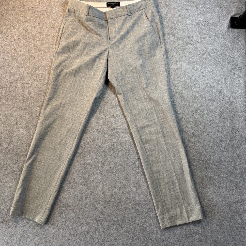 Banana Republic Ryan Fit Dress Pants 2P Grey Heathered Stretch Trousers